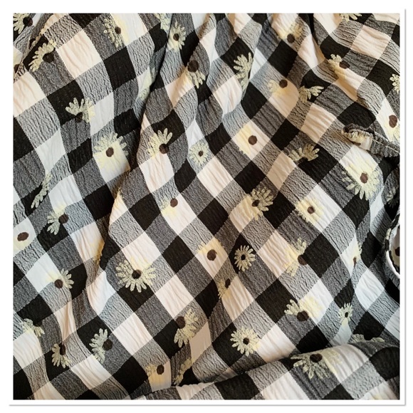 ASOS The Frolic Floral Gingham Mini Swing Dress Black White Size 2 - Picture 7 of 11